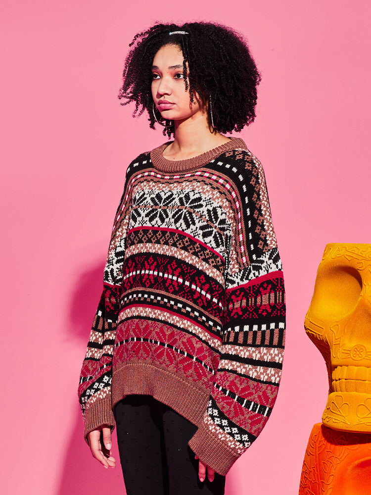 TCH Multicolor Wool Oversized Knit Sweater