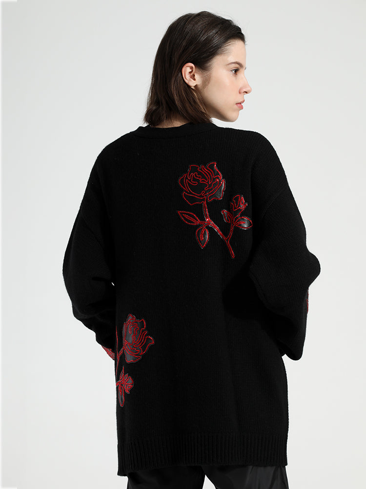 TCH Women's Rhinestone Button Knit Cardigan Sweater