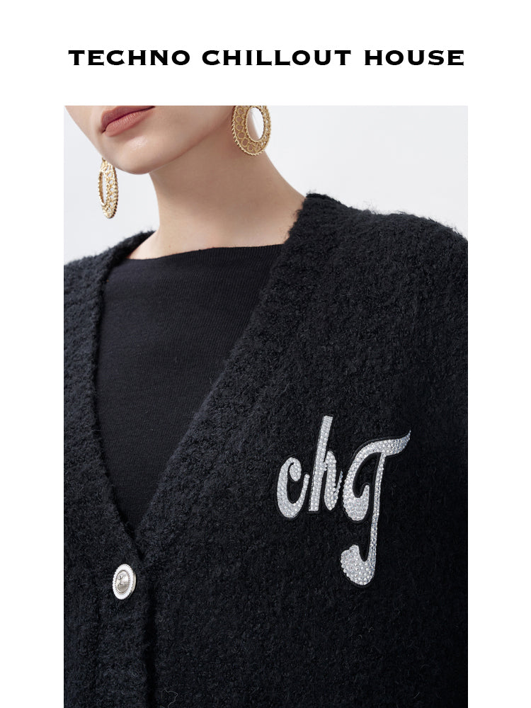 TCH Women's Rhinestone Wings Knit Cardigan