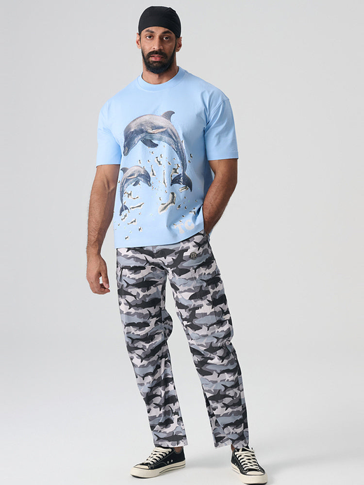 TCH Dolphin Rhinestone Hawaiian T-Shirt