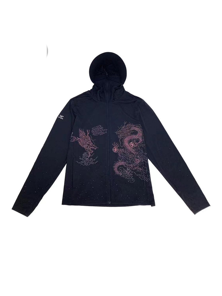 TCH Graphic Crystal-Embellished Hoodie Jacket with Sun Protection