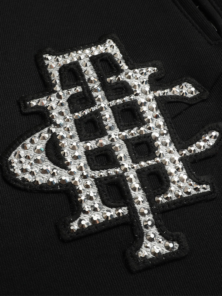 TCH Rhinestone Letter Print High Waist Joggers