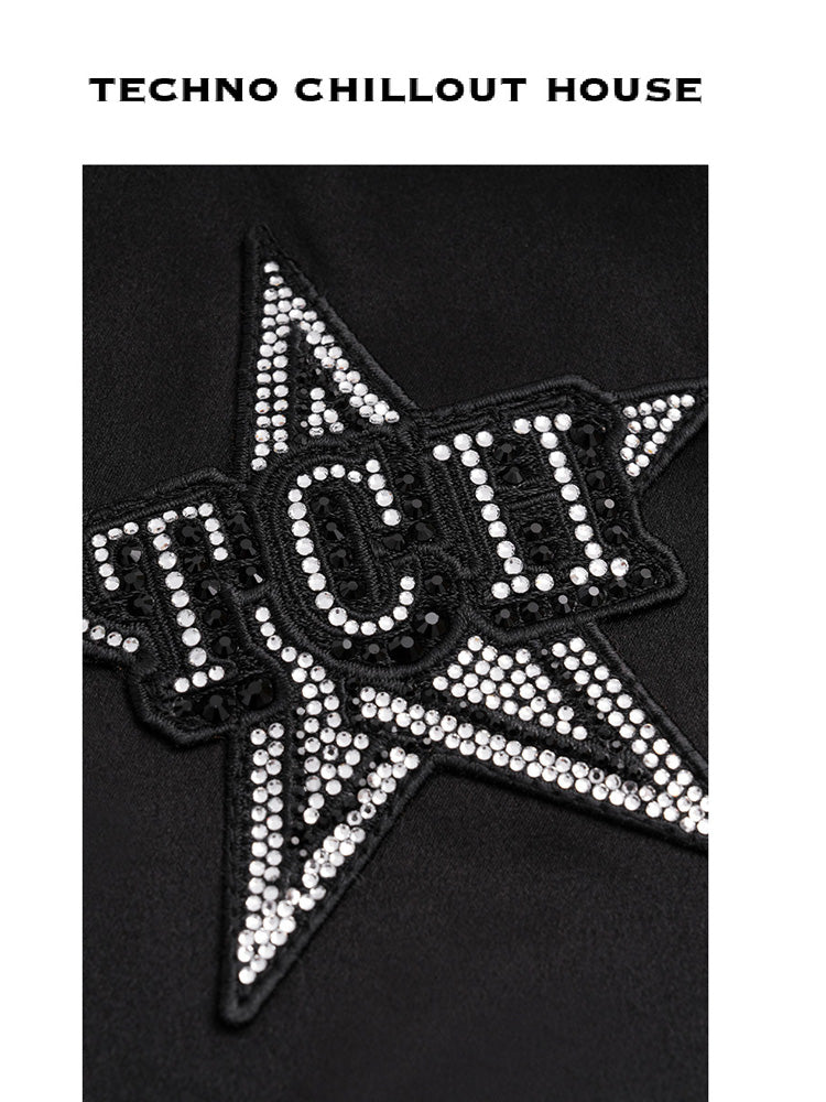 TCH Rhinestone Graphic High Waist Boxing Shorts