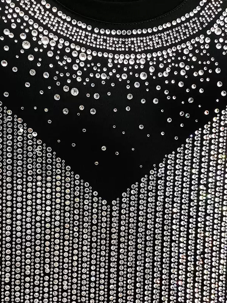 TCH Luxury Rhinestone Tassel Sparkle Short Dress