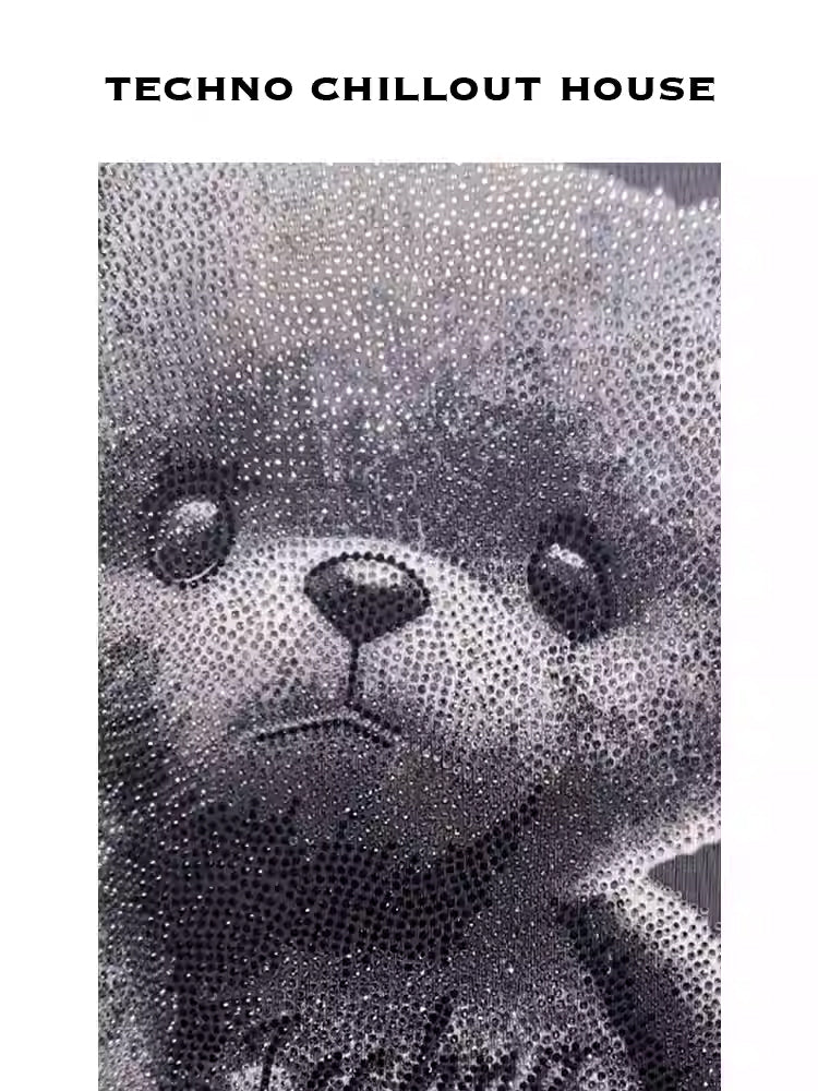 TCH Rhinestone Teddy Bear Cotton Shirt Dress