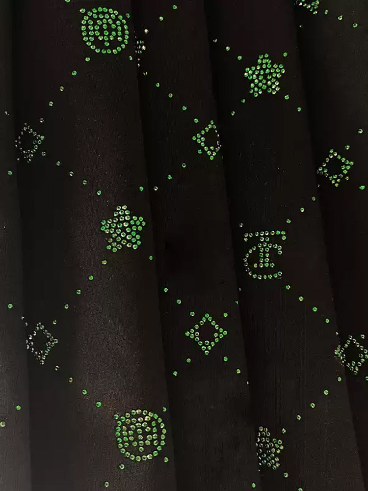 TCH Logo Print Rhinestone Casual Polo Mini Dress