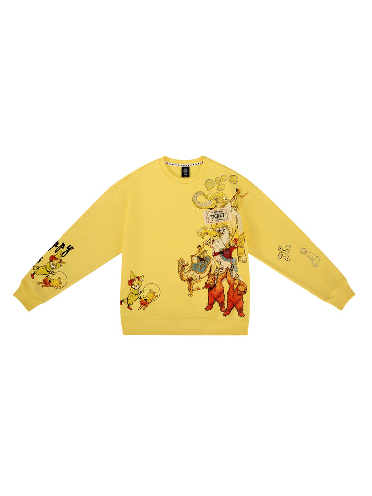 TCH Rhinestone Embroidery Graphic Cotton Sweatshirt