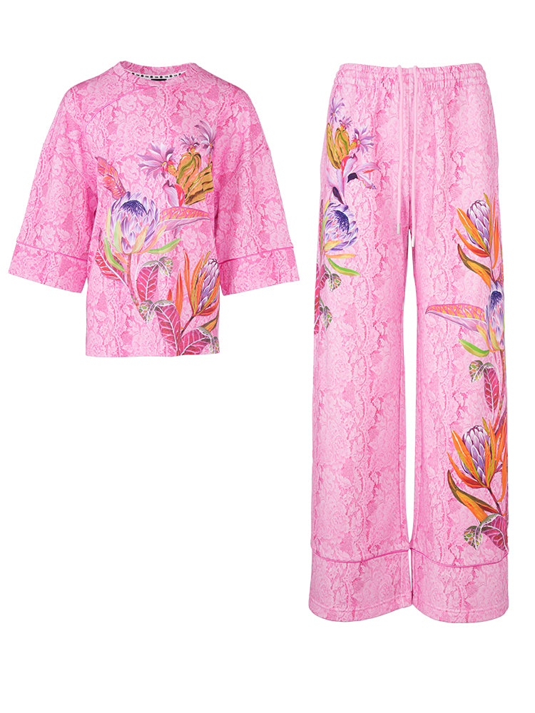 TCH 2 Piece Flower Print Jacquard Fashion Sets