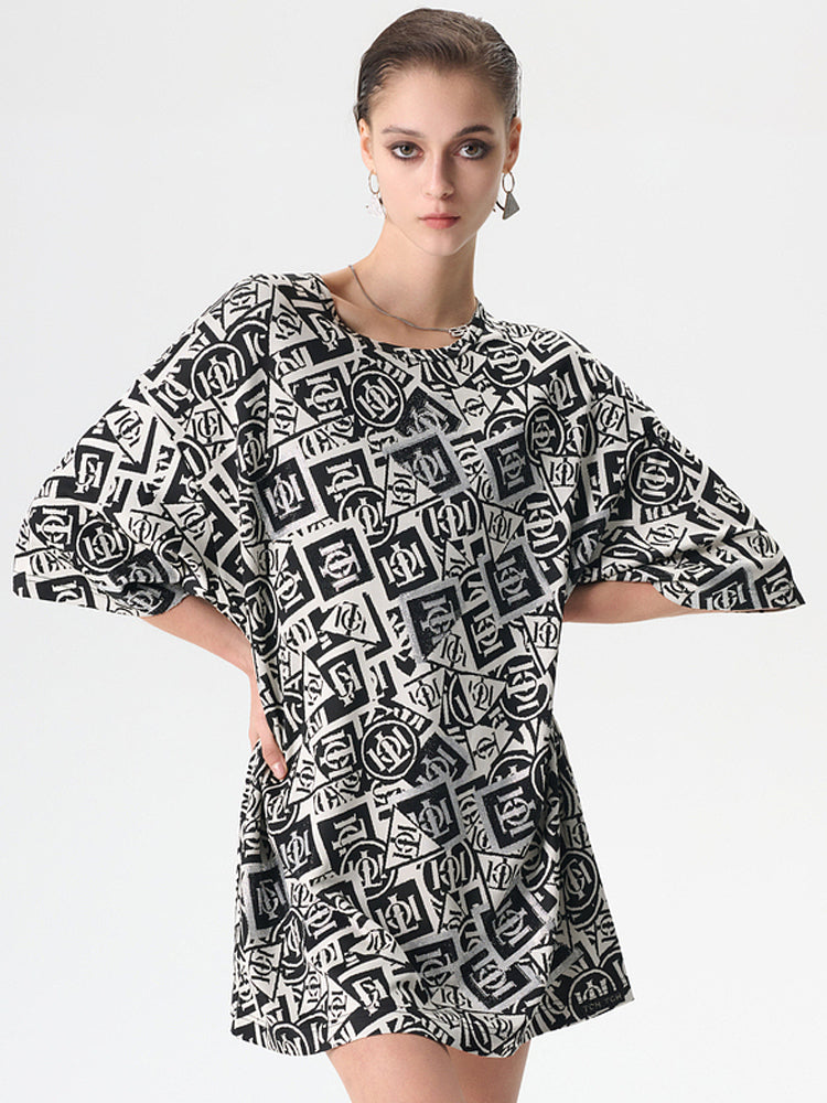 TCH Rhinestone Logo Print Classic Tunic T-Shirt