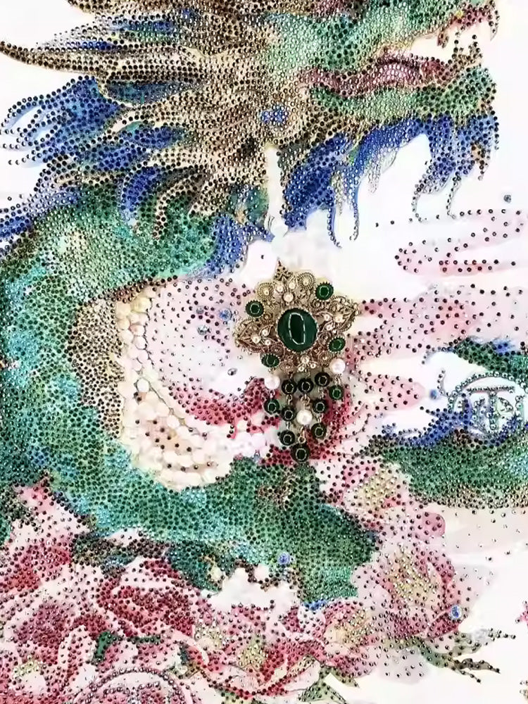 TCH Elegant Dragon Rhinestone Embellished Mini Dress