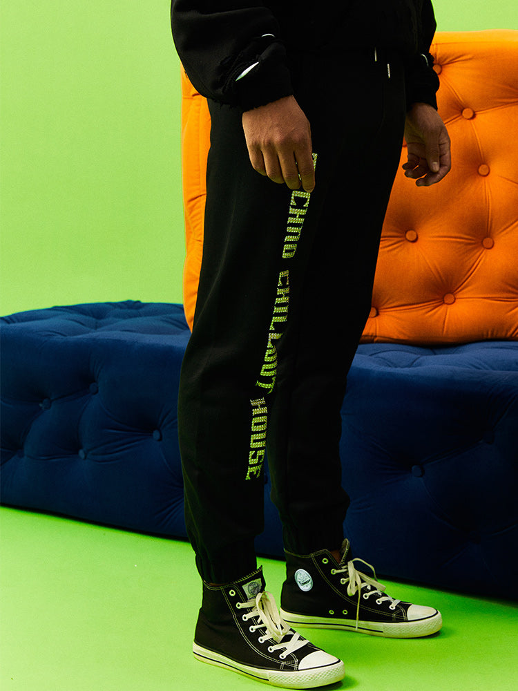 TCH Men's Rhinestone Letter Tapered Pants