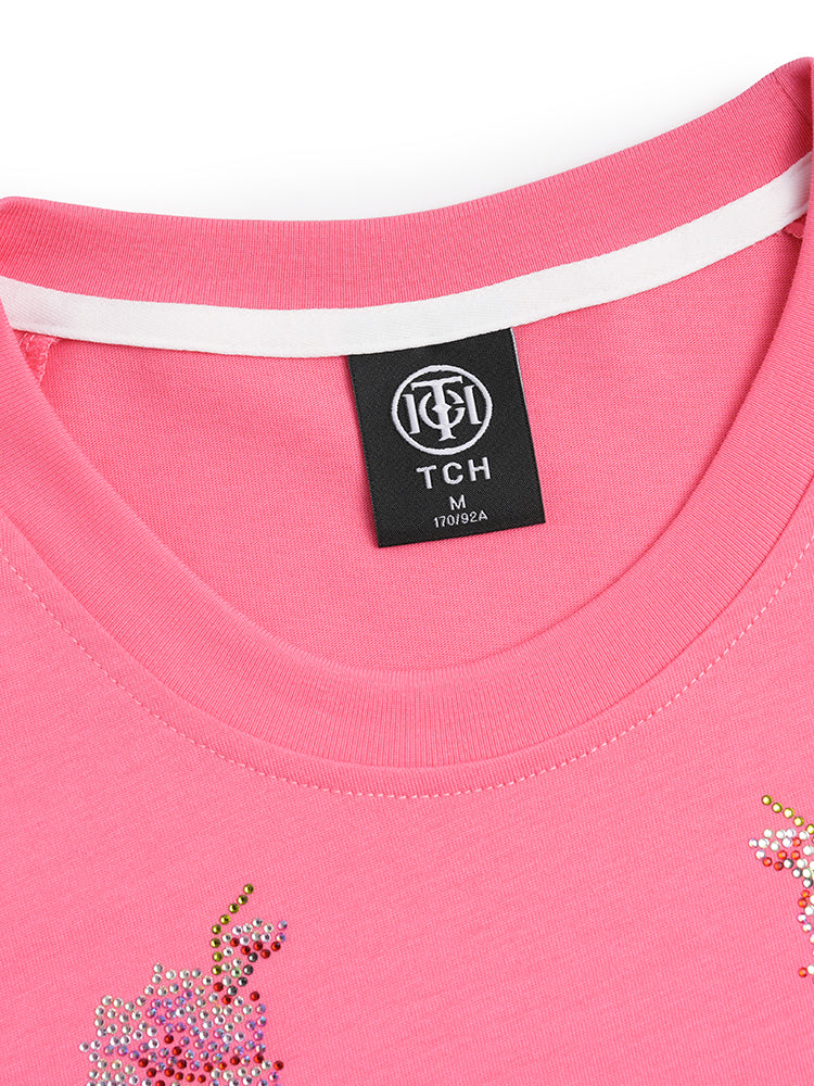 TCH Presale Graphic Rhinestone Cotton T Shirt