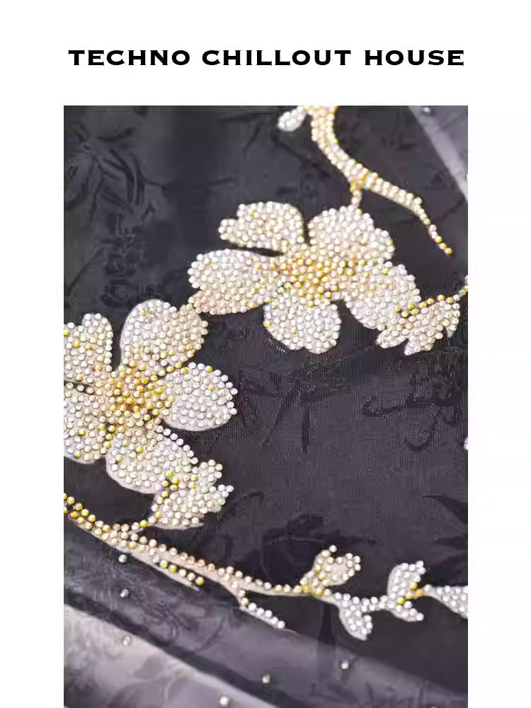 TCH Floral Rhinestone Wings Oversized Dress