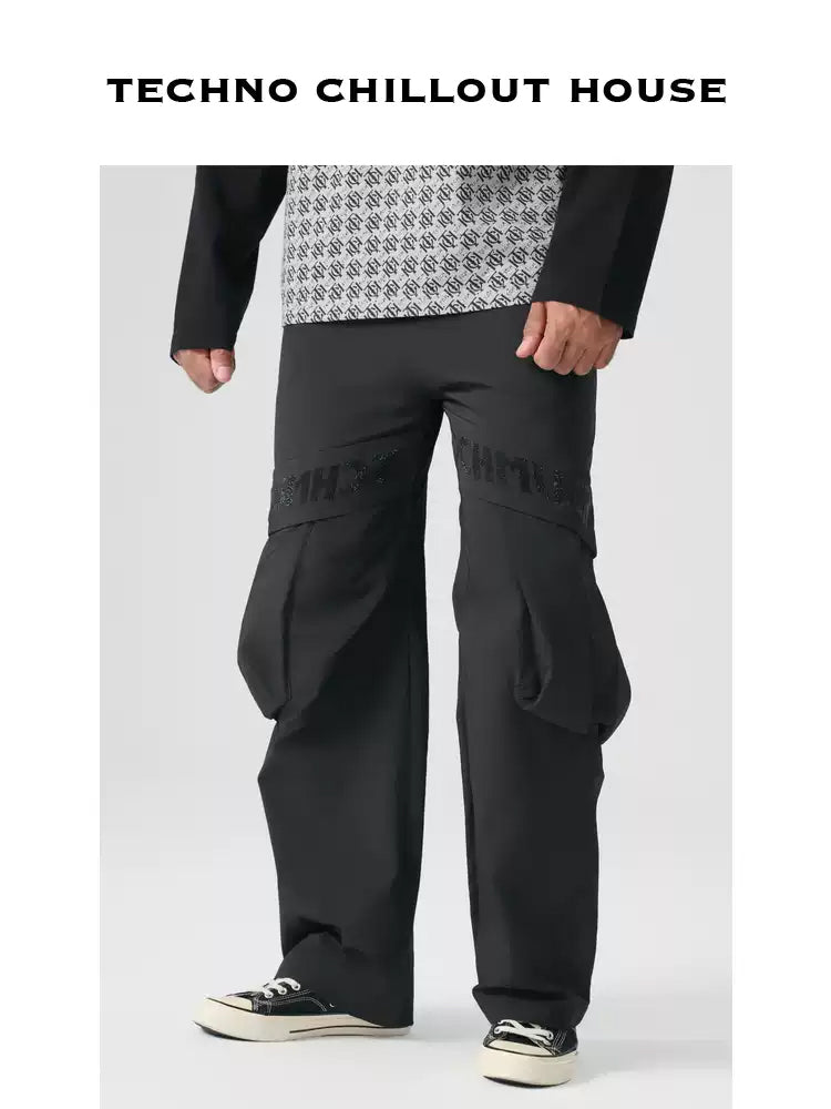 TCH Rhinestone Oversize Ripstop Convertible Cargo Pants