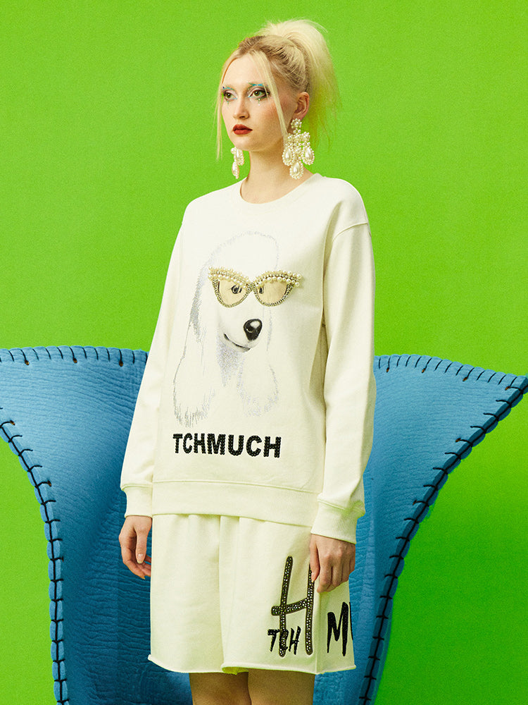 TCH Graphic Rhinestone Oversized Sweatshirt