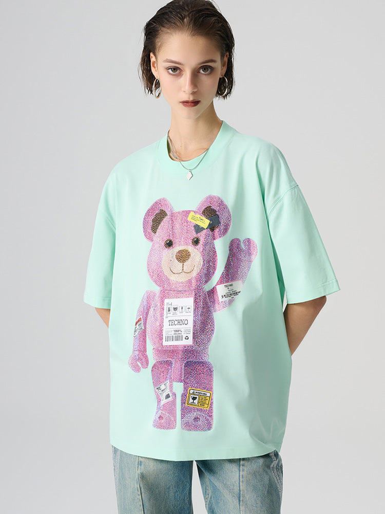 TCH Sparkle Graphic Rhinestone Oversized Short Sleeve T-shirt / Sweatshirt