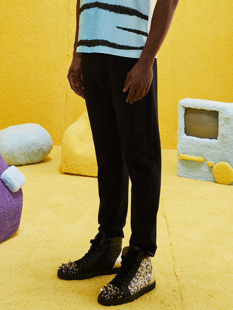 TCH Men's Rhinestone Fleece Jogger Pants