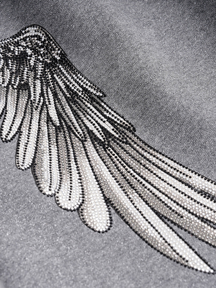 TCH Luxury Wings Rhinestone Graphic Shorts