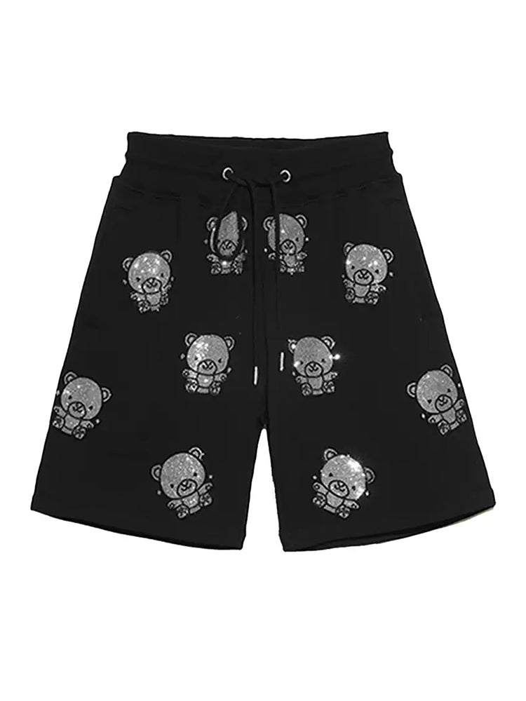 TCH Rhinestone Teddy Bear Jogging Shorts