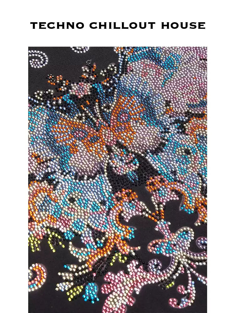 TCH Butterfly Embroidered Rhinestone Crop Top