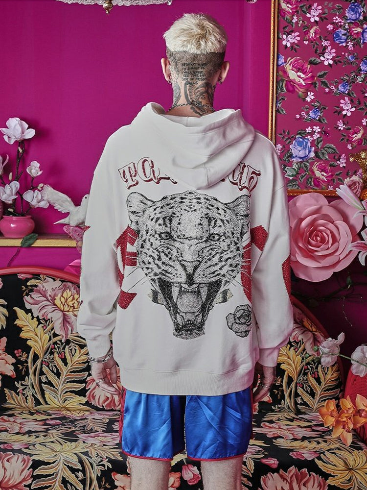 TCH Unisex Leopard Rhinestone Graphic Hoodie