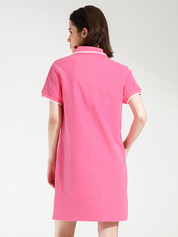 TCH Rhinestone Short Sleeve Casual Polo Mini Dress