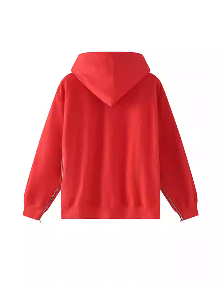 TCH Rhinestone-Embellished Zipper Hoodie