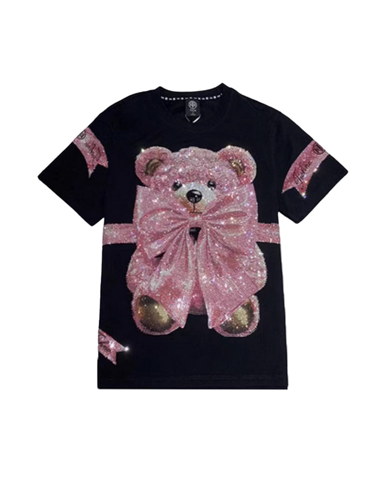 TCH Presale Pink Bow Rhinestone Teddy Bear T-Shirt