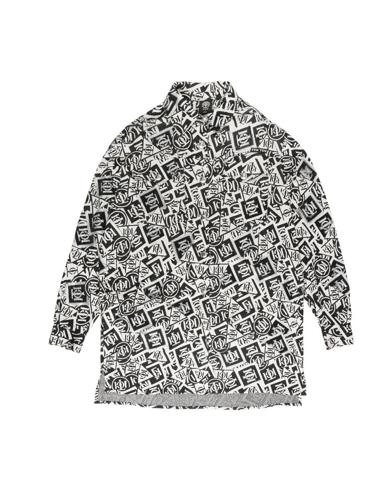 TCH Classic Collar Printed Tunic Shirt Dress