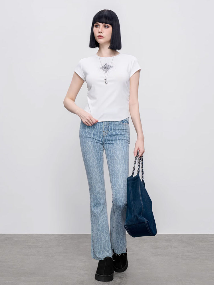 TCH Crystal-Embroidered Semi-Fitted Baby Tee