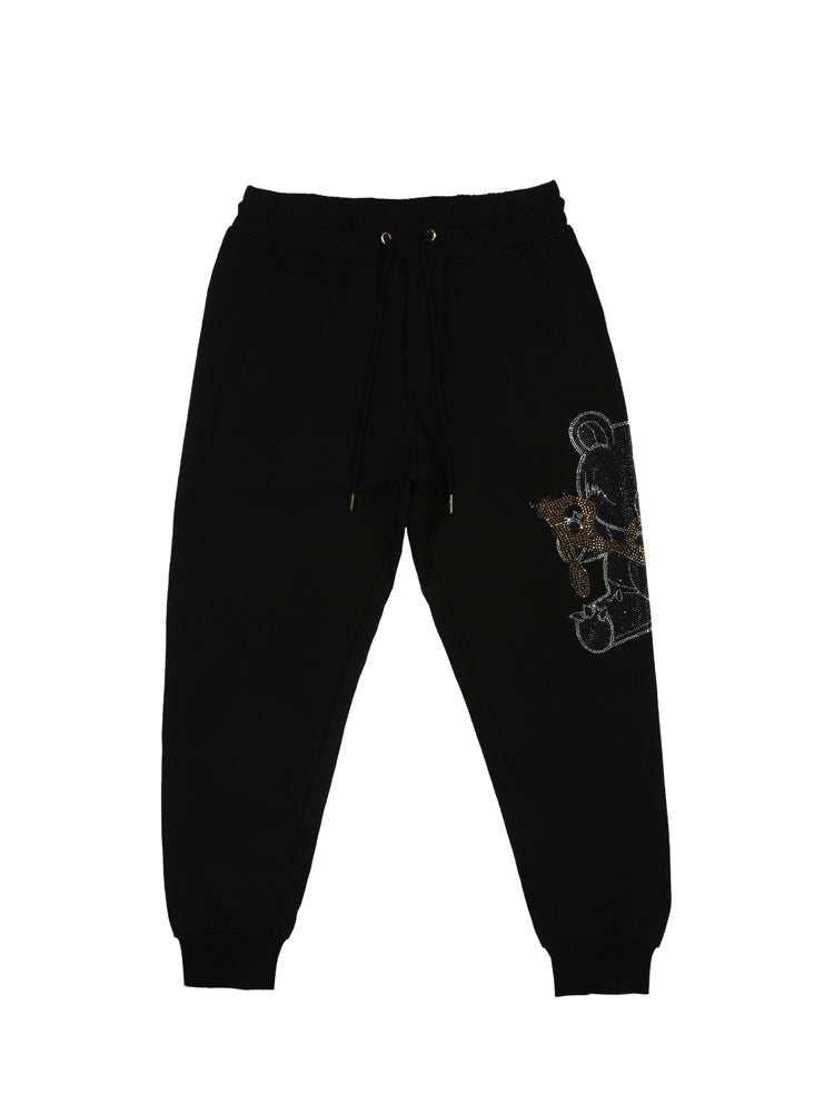 TCH Rhinestone Graphics Elastic Waist Sweatpants