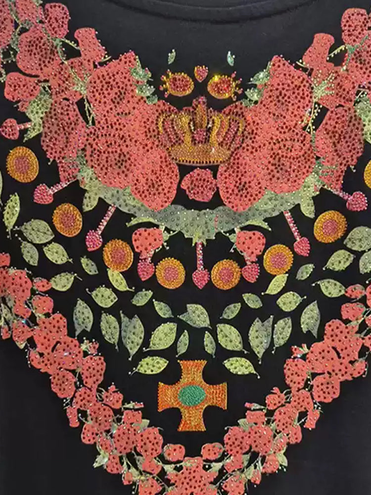 TCH Rhinestone Embroidered Georgette Sleeveless Dress