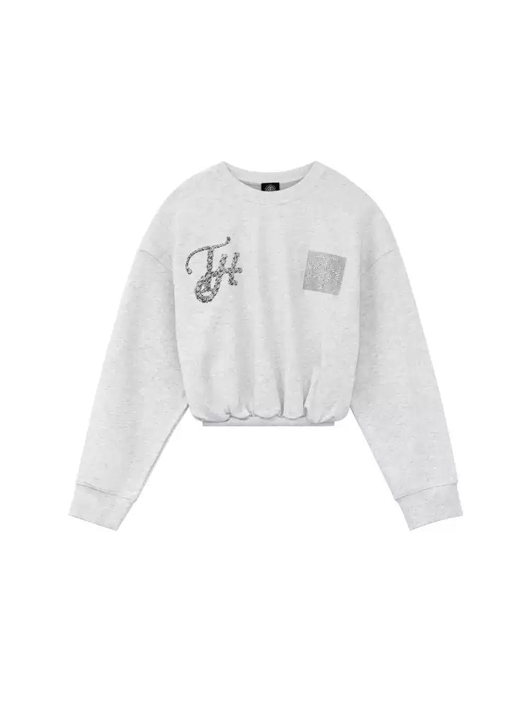 TCH Crystal-Embellished Letter Print Crop Top