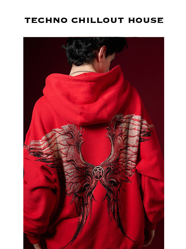 TCH Dragon Rhinestone Bling Trendy T-shirt /Oversized Hoodie