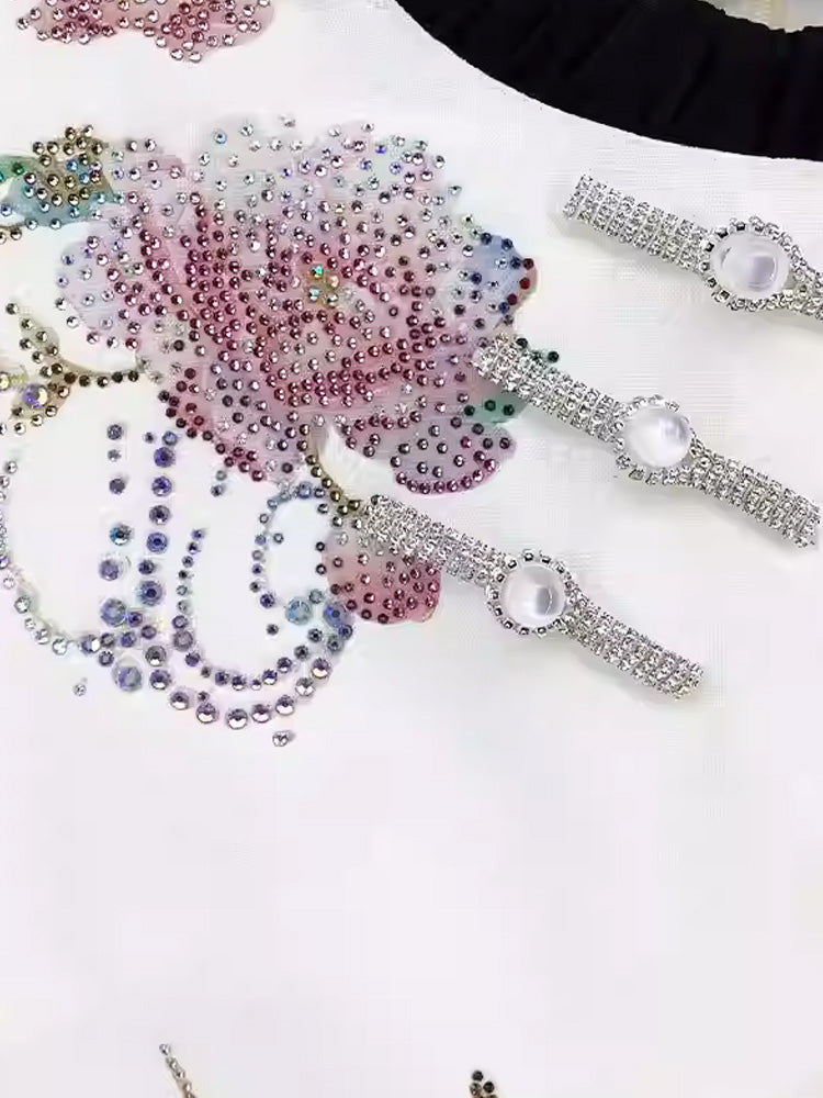 TCH Elegant Dragon Rhinestone Embellished Mini Dress