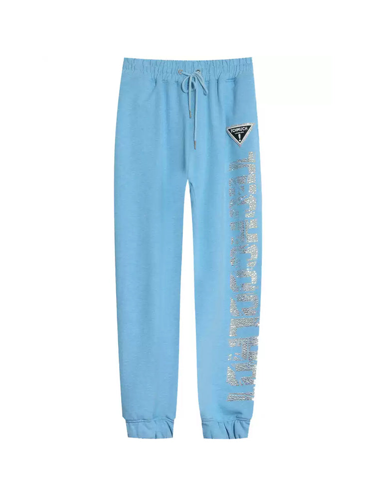 TCH Letter Rhinestone Elastic Waist Joggers