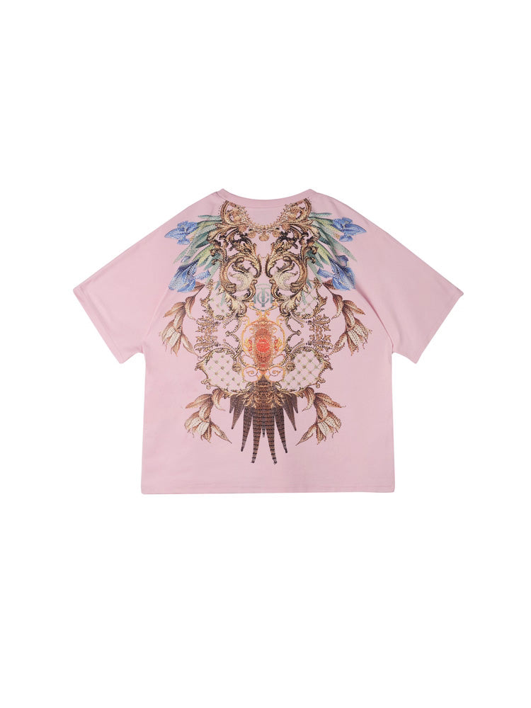 TCH Rhinestone Graphic Sparkling Pink Top