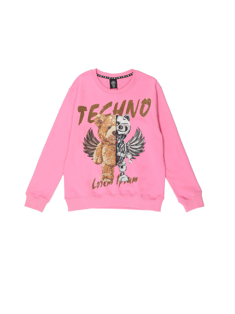 TCH Women's Graphics Rhinestone Pink Hoodie