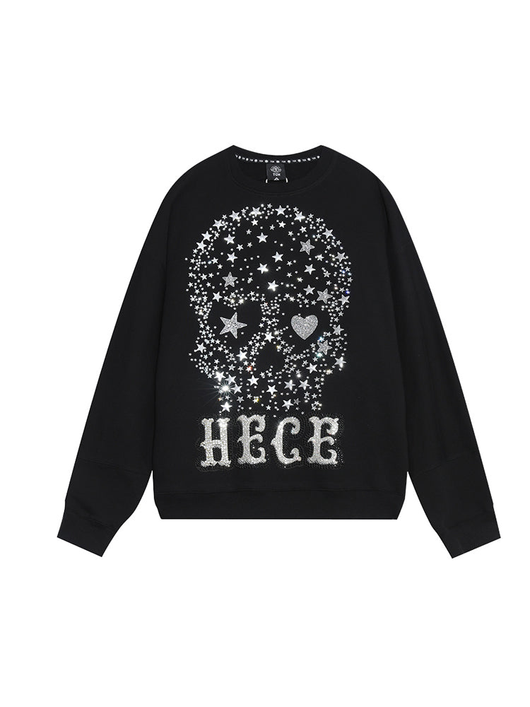TCH Skull Rhinestone Star Black Sweatshirt