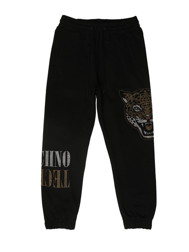 TCH Rhinestone Leopard Elastic Waist Joggers