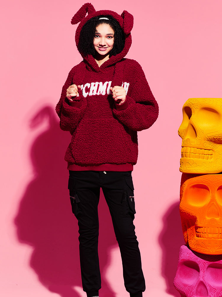 TCH Rhinestone Sherpa Hoodie Sweater