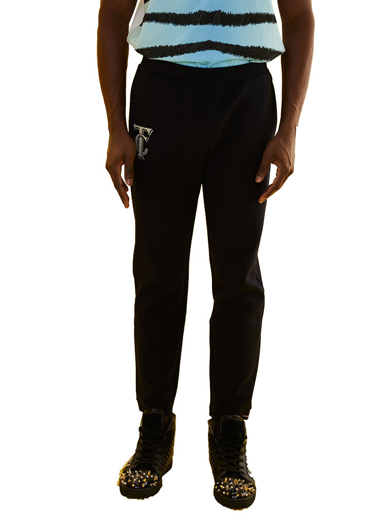 TCH Men's Rhinestone Fleece Jogger Pants