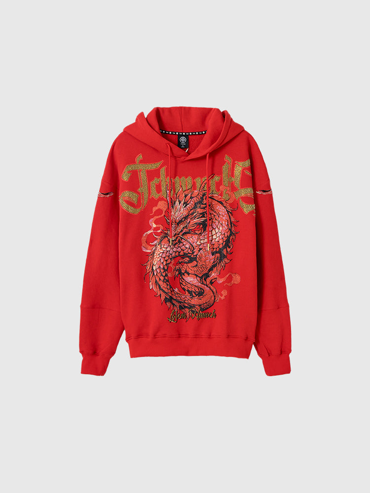 TCH Dragon Rhinestone Bling Trendy T-shirt /Oversized Hoodie
