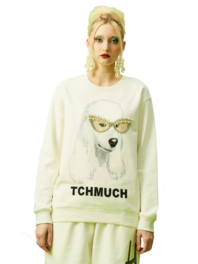 TCH Graphic Rhinestone Oversized Sweatshirt