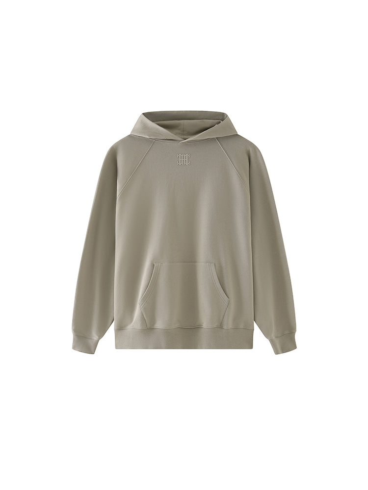 TCH Letter Print Solid Hoodie with Pocket