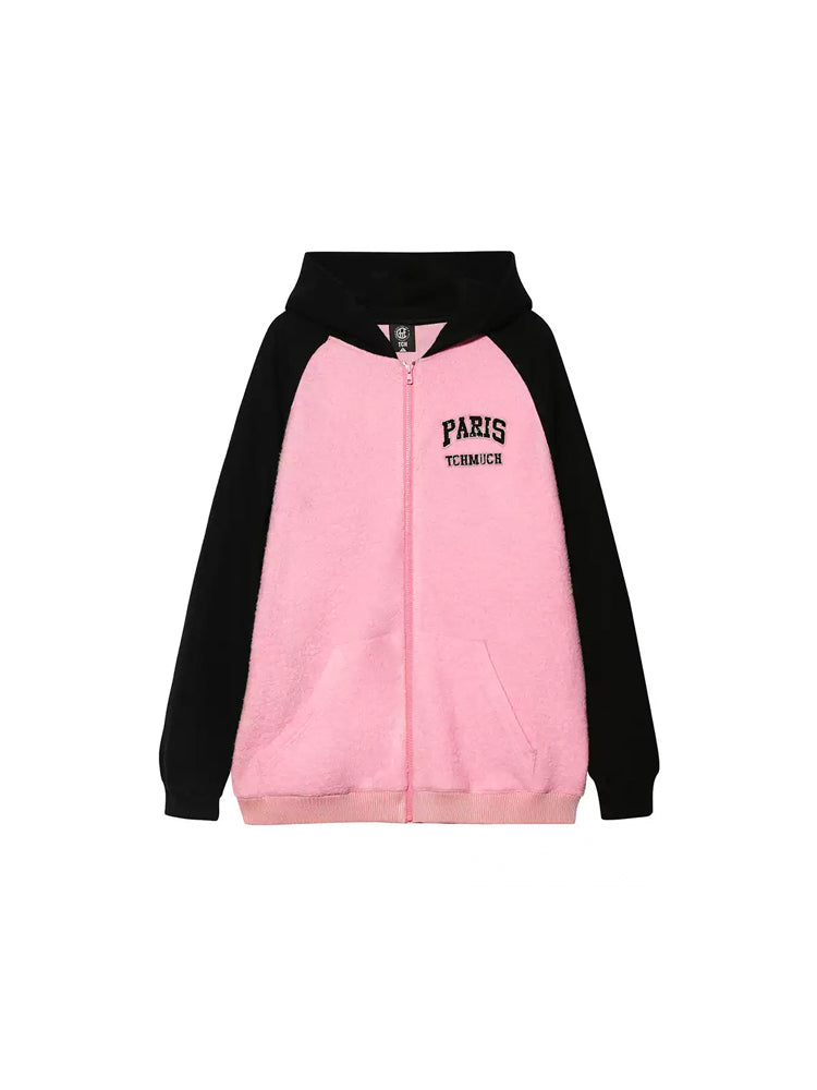 TCH Rhinestone Letter Fleece Hoodie Sweatshirt