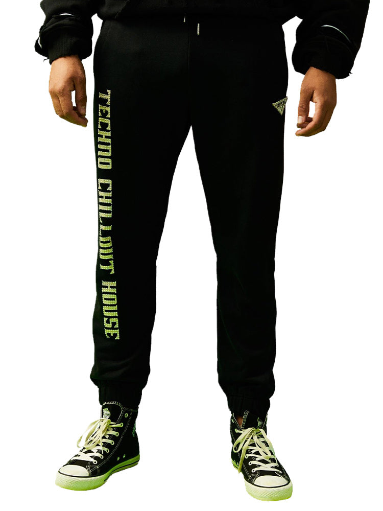 TCH Men's Rhinestone Letter Tapered Pants