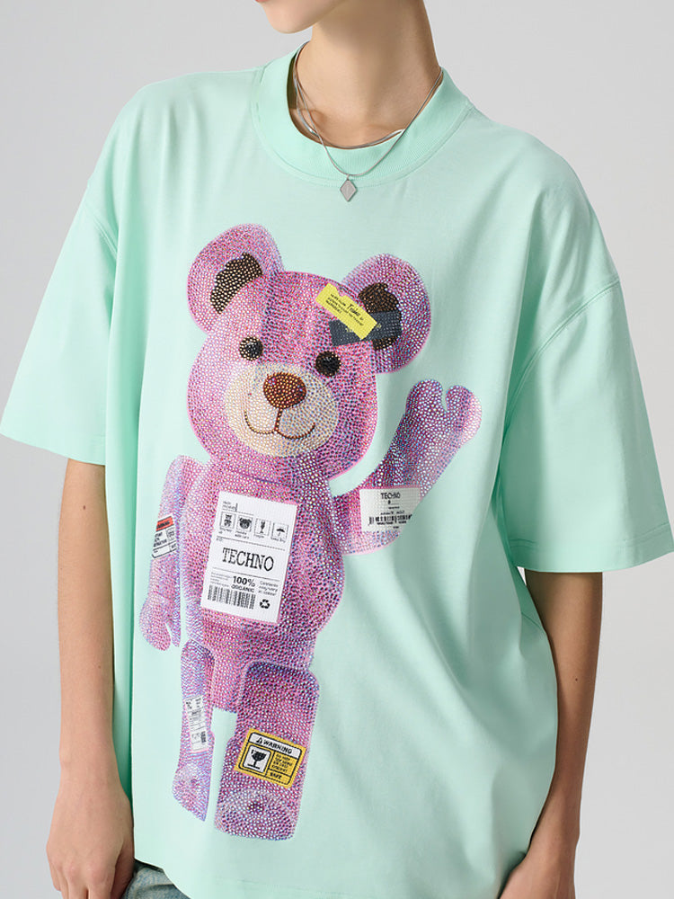 TCH Sparkle Graphic Rhinestone Oversized Short Sleeve T-shirt / Sweatshirt