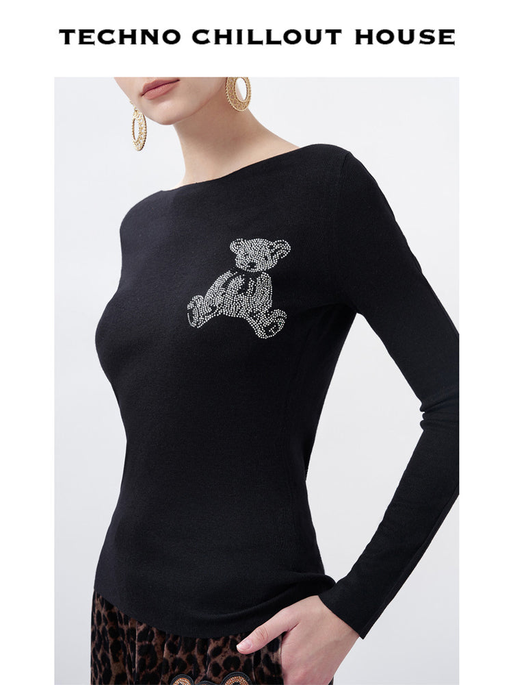 TCH Rhinestone Angle Wing Slim Fit Top