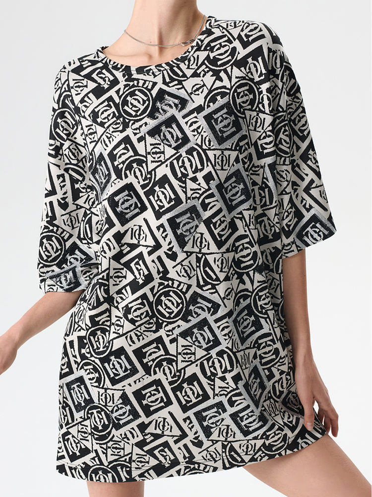 TCH Rhinestone Logo Print Classic Tunic T-Shirt